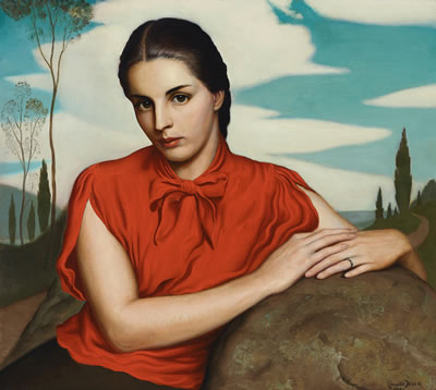 Leslie in Red Blouse