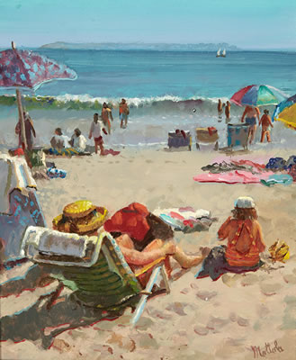 Mother and child on the beach