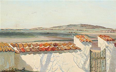 Føllenslev Church with a view of Vejrhøj by Henny Panduro - Auction record, sale price, and art valuation. Compare with similar artists and explore comparable artworks.