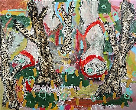 Composition with a woman's legs. by Michael Bredtved - Auction record, sale price, and art valuation. Compare with similar artists and explore comparable artworks.