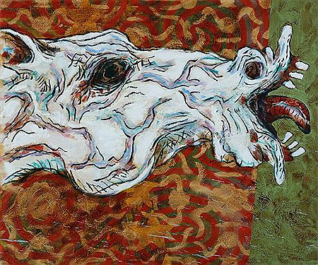 Composition with fantasy horse