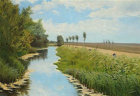 Danish landscape with a creek