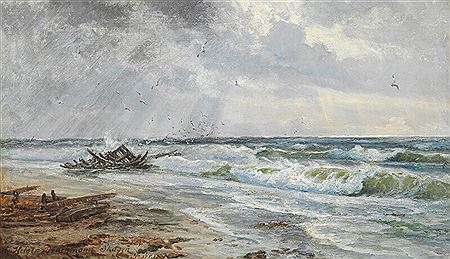 Shipwreck on the beach at Skagen