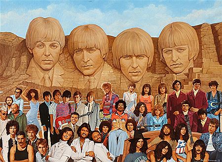 Composition with The Beatles and other artists by Jaromir Kocourek - Auction record, sale price, and art valuation. Compare with similar artists and explore comparable artworks.