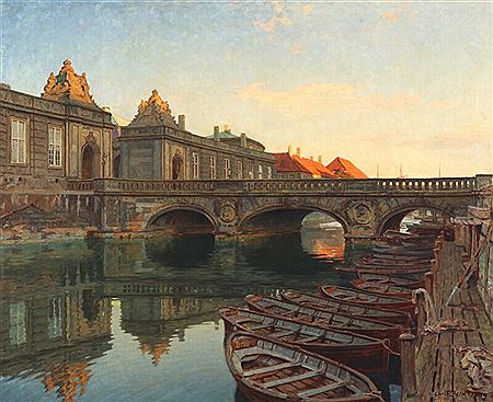 Scenery with Copenhagen's Marble Bridge.
