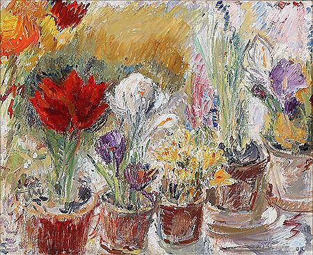“Forårsblomster i vindue”