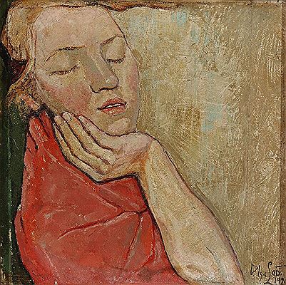 Sample artwork by Olga Andrea Mathilde Lau (1875 - 1960), known for portrait, figure, rural and street scenes, interiors and landscape painting - View similar artists and auction records
