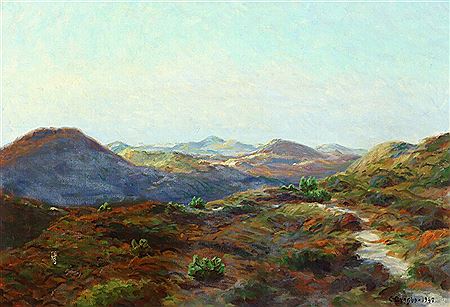 A heath landscape. by Christen Lyngbo - Auction record, sale price, and art valuation. Compare with similar artists and explore comparable artworks.