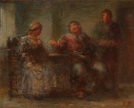 Four people in conversation and Interior. (2)