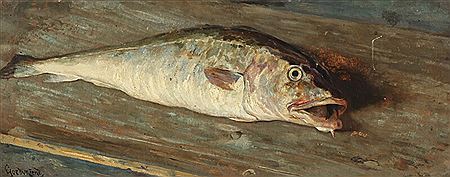 Nature morte with cod.