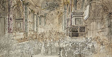 Gustav III of Sweden visiting a church in Rome by Louis Jean Desprez - Auction record, sale price, and art valuation. Compare with similar artists and explore comparable artworks.