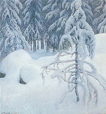 Snow covered firs by Aage Valdemar Larsen Roose - Auction record, sale price, and art valuation. Compare with similar artists and explore comparable artworks.