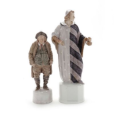 Two porcelain figurines decorated in colours(2)