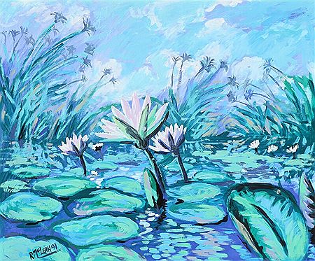 "White waterlilies of the kavango". by Robert McLean - Auction record, sale price, and art valuation. Compare with similar artists and explore comparable artworks.