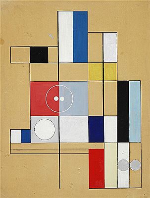 Cercles et carré. Geometric composition, Paris