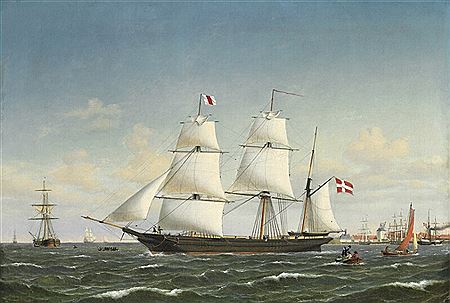 A Danish bark under sail in Copenhagen Harbour. by Carl Bille - Auction record, sale price, and art valuation. Compare with similar artists and explore comparable artworks.