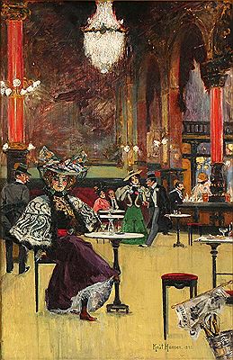 A Parisian cafe. by Knut Hansen - Auction record, sale price, and art valuation. Compare with similar artists and explore comparable artworks.