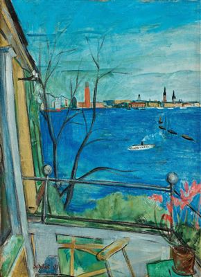 "UTSIKT FRÅN SJÖVILLANS BALKONG" by Fritiof Schuldt - Auction record, sale price, and art valuation. Compare with similar artists and explore comparable artworks.