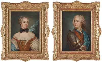 "Nils Bielke” (1706-1765) & his wife ”Hedvig Elisabeth Sack" (1708-1760) (pair)