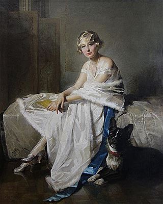 Lady with French Bulldog