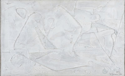 Sample artwork by Carlo Nangeroni (1922 - 2018), known for gestural abstraction, grid forms - View similar artists and auction records