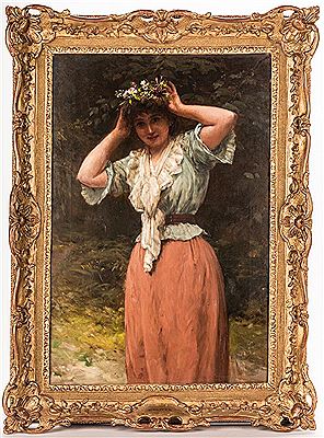 Woman with Floral Wreath