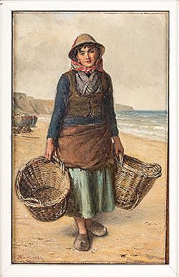 Fisherwoman on Beach