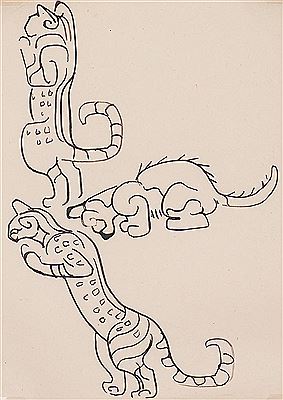 Three cats in playful poses