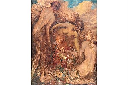 Graceful nymphs in a landscape by Julien Van De Veegaete - Auction record, sale price, and art valuation. Compare with similar artists and explore comparable artworks.