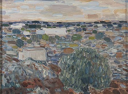 Paesaggio con casali, 1960