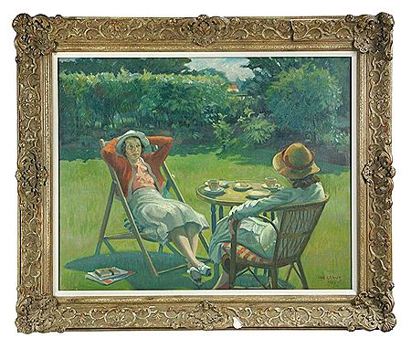 TWO GIRLS IN DECK CHAIRS