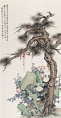 Pine and Rock and Flowers