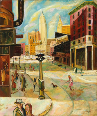 Old Broadway in Winter by Gee Yun - Auction record, sale price, and art valuation. Compare with similar artists and explore comparable artworks.