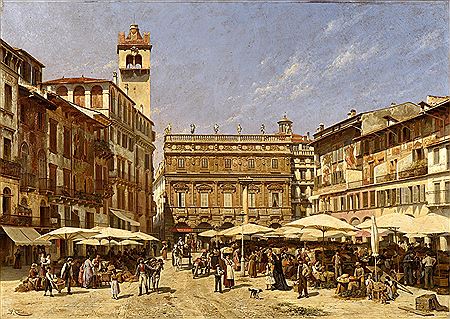 La Piazza d'Erbe à Vérona