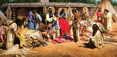 "Trading at Fort Robidoux, 1832"