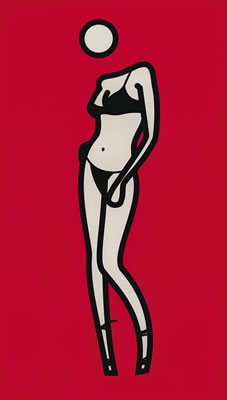 Sample artwork by Julian Opie (Born 1958), known for computer generated images-portraits, genre, cartoon figures, pole dancers - View similar artists and auction records