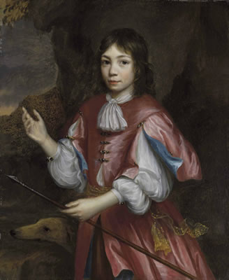 Portrait of a boy with a dog and spear, three-quarter-length, a rocky landscape beyond by Martin Mijtens - Auction record, sale price, and art valuation. Compare with similar artists and explore comparable artworks.