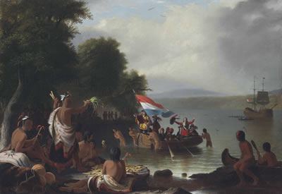 Landing of Henry Hudson, 1609, at Verplanck Point, New York by Robert Walter Weir - Auction record, sale price, and art valuation. Compare with similar artists and explore comparable artworks.