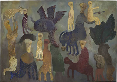 Occuni by Manuel Mendive - Auction record, sale price, and art valuation. Compare with similar artists and explore comparable artworks.