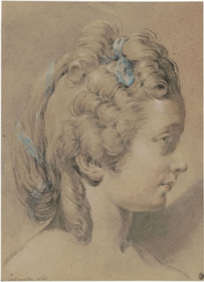Portrait of a little girl, in profile to the right