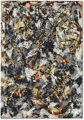 Composition with Red Strokes