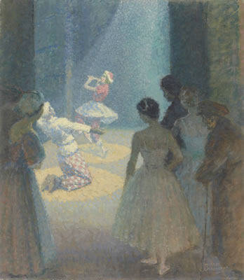 In the Wings; together with an oil landscape and pencil figure study by the same hand (3)