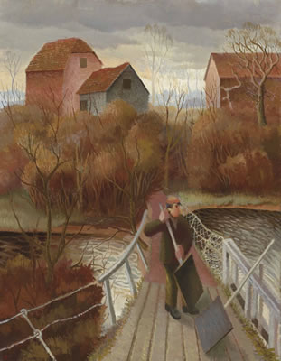 Man at a sluice gate on the Thames