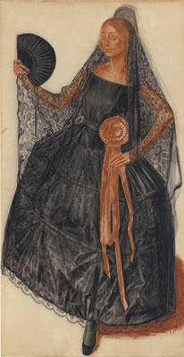 A dancer in Spanish costume