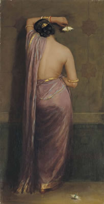 Sample artwork by Hemendranath Mazumdar (1894 - 1948), known for romantic, exotic scenes of female figure painting - View similar artists and auction records