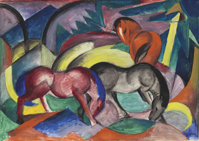 Drei Pferde by Franz Marc - Auction record, sale price, and art valuation. Compare with similar artists and explore comparable artworks.