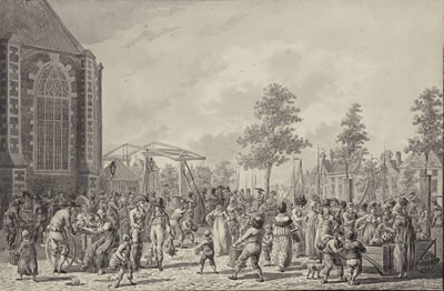 A market scene near the Laurenskerk, Rotterdam by Jan Langendijk - Auction record, sale price, and art valuation. Compare with similar artists and explore comparable artworks.