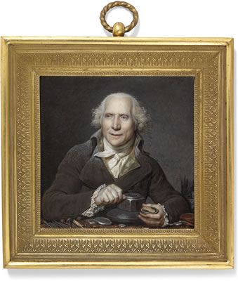 Pierre Simon Benjamin Duvivier (1730-1819), engraver, making a medallion