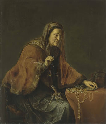 An old woman weighing gold, or Allegory of Avarice by Willem Bartsius - Auction record, sale price, and art valuation. Compare with similar artists and explore comparable artworks.