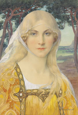 A girl wearing Breton costume by Elisabeth Sonrel - Auction record, sale price, and art valuation. Compare with similar artists and explore comparable artworks.